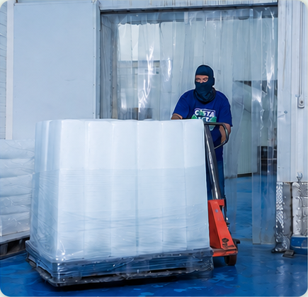 Proceso de producción de hielo Costa Ice